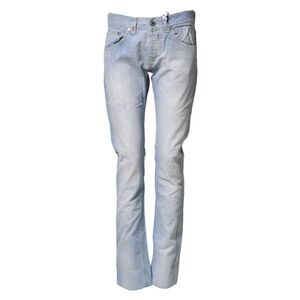Dondup Light Blue Cotton Stretch Straight Denim Trouser Women's Jeans